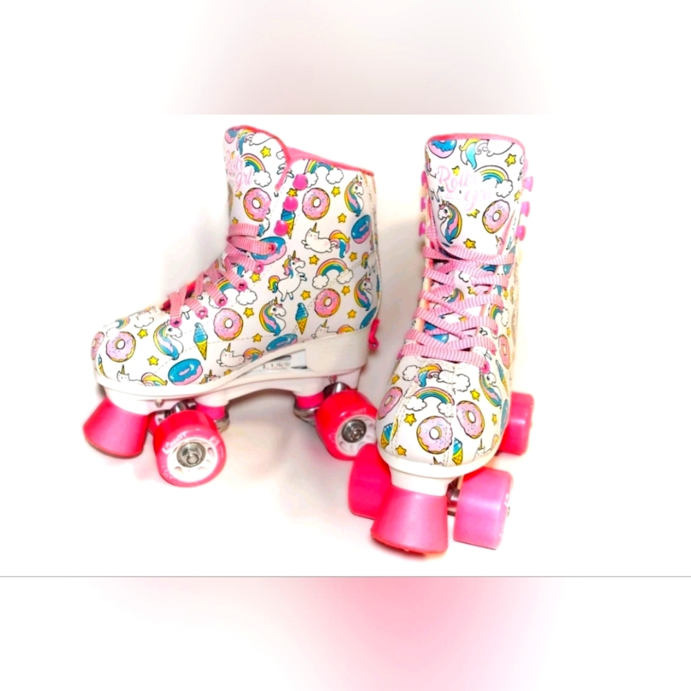 Roller Derby Youth Girls Size 12 -2 Adjustable Youth Roller Skates Unicorn Pink